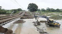 Railway track restoration works underway on Kesamudram-Intakanne section of SCR, train traffic remains affected