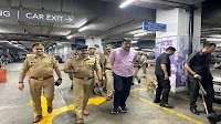 Noida Police monitors security arrangements as people throng shopping mall ahead of Diwali festival
