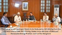 The Cost of Green Hydrogen Needs to be Reduced to INR 100/Kg from INR 300-400/Kg: MNRE Minister