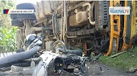 3 rider, patay nang mahagip ng truck na nawalan ng preno ang kanilang mga motorsiklo