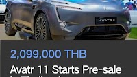 Avatr 11 Opens for Pre-Order in Thailand with a Presale Price of 2.099 Million Baht