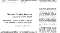 Nitrogen Fixation Research: A Key to World Food?: