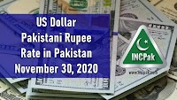 USD to PKR: Dollar rate in Pakistan – 30 November 2020