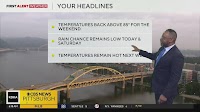 Weekend weather in Pittsburgh heating up with low rain chances on Friday