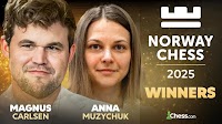 Carlsen, Muzychuk Win Norway Chess After Stunning Final Round
