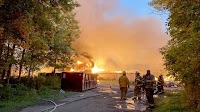 Video: Ditch turns into crazy stream of fire when hand sanitizer leaks from huge Upstate NY fire