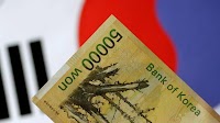 South Korean won drops to lowest level since March 2009; stocks ease