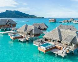 Gambar Overwater bungalows in Bora Bora