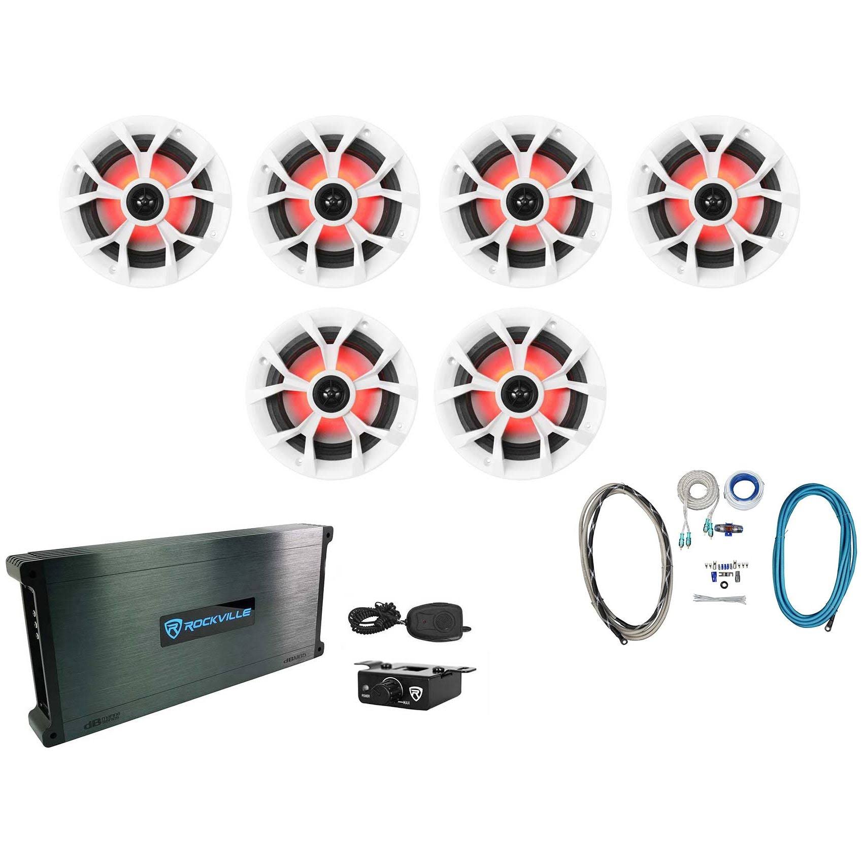 Rockville Rkl65mbw 6.5" 700w Marine Wakeboard LED