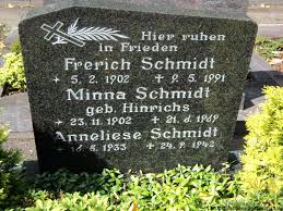 Grab von Minna Schmidt (geb. Hinrichs) (23.11.1902-21.06.1969 ...