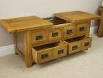 Oak coffee tables with storage