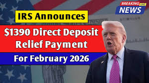 IRS Announces $1390 Direct Deposit Relief Payment For February 2026