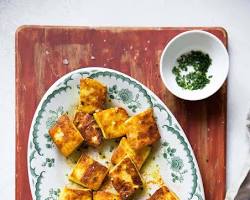 Pan fried paneer Indian snack