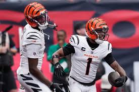 Ja’Marr Chase and Tee Higgins during a Cincinnati Bengals game