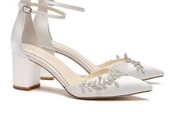 Image of Block Heel Bridal Pumps