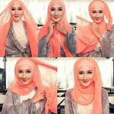 Hasil gambar untuk tutorial hijab paris
