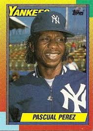 You want to know why I was sort of excited when the Yankees signed Pascual Perez to a three year, $5.7 million contract after the 1989 season? - pascual-perez-90-topps-gold-tooth