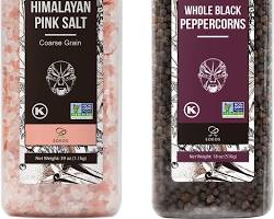 Image of coarse kosher salt and black pepper