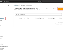 Image of AWS Batch Create Compute Environment screen