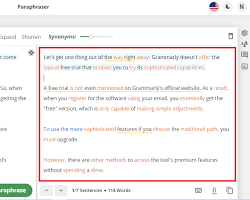 Image of Grammarly Paraphrasing Tool feature