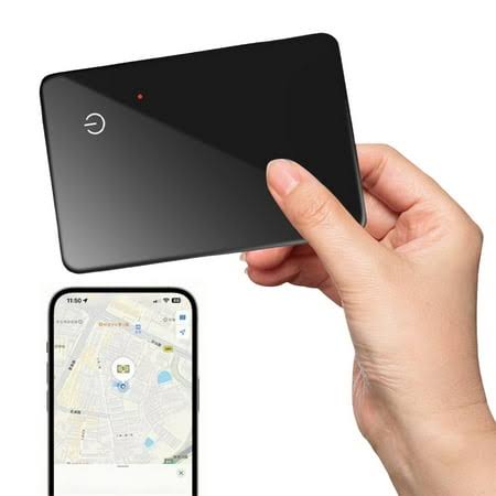 Gps Tracker Card, Thin Wallet Locator Device with Real-Time Tracking & Lost Alert, Slim GPS Tracker for Keys Wallets Bags, Waterproof Bluetooth
