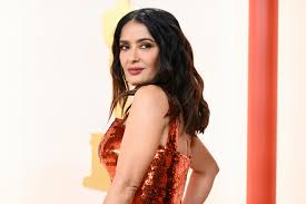 Salma Hayek Puts Her Gray Hair on Full Display in a Sheer Look for the Breakthrough Prize Ceremony
