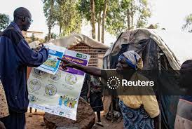 Licensable picture: Ebola awareness campaign spreads at Kpangba displaced camp while Ebola cases were observed