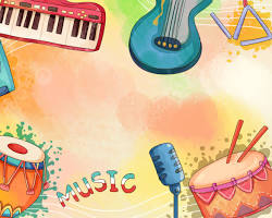 Image of Watercolour instruments wallpaper