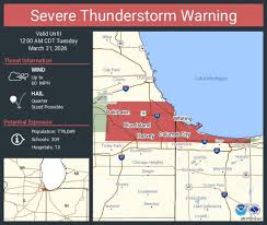 Severe Thunderstorms Threaten Chicago Area
