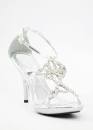 Silver sandal heels for wedding