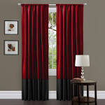 Red black and white curtains