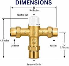 AZK GLOBAL 1/2 inch FNPT Type Thermostatic Mixing Valve (TMV ...