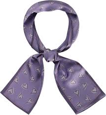 Allegra K Silky Skinny Scarves Ribbon Heart Print Long Hairband Handbag Wrap - Product from Amazon.com