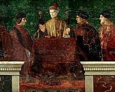 Marriage of Doge Francesco Foscari and his Wife Elena Corner (1438) by Gentile Bellini