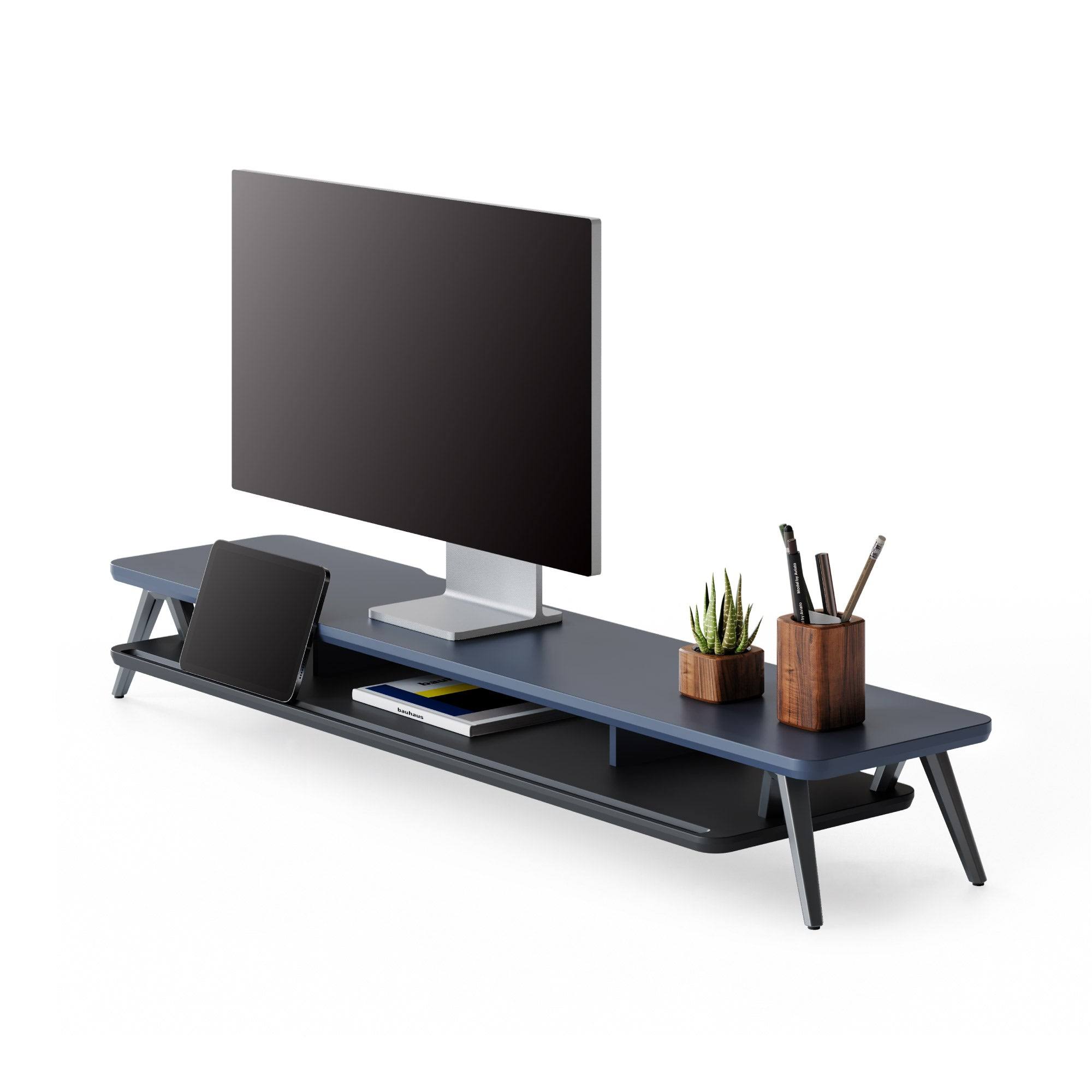FENGE Rodin A212 Monitor Riser Dual Desk Shelf with M-Type Leg