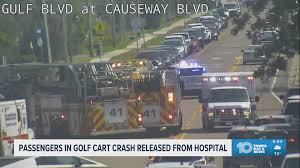 6 injured in crash involving golf cart in Pinellas County