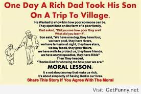 One day a rich dad took his son on a trip to village | best pins ... via Relatably.com