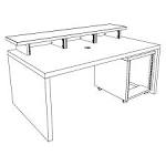 Upton Home Murphy Walnut Fold-out Convertible Desk Työpöydät