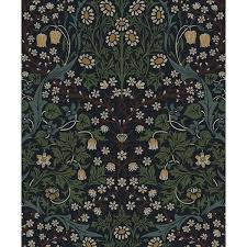 Seabrook Designs Midnight Blue and Evergreen Victorian Garden Floral Pre-Pasted Paper Wallpaper Roll (57.5 sq. ft.) EP10122 - The Home Depot
