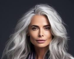 Image de Long Grey Hair with Scarf