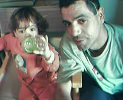 Kibbutz Nir Eliahu , Israel 2002. Martial and his daughter Nery (born 05 05 2000) - 2002 :: - 667_890467_57388