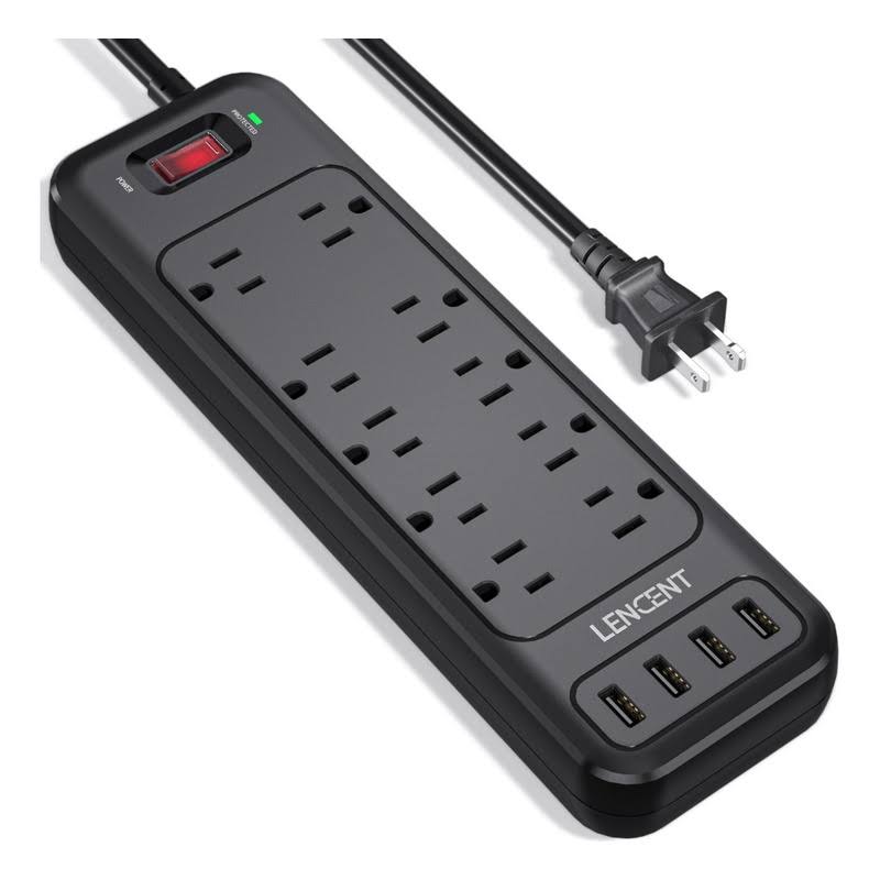 "Lencent 2 Prong Power Strip 10 Outlets & 4 USB Ports