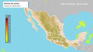 Mañana, miércoles 25 de febrero, México con lluvias de hasta 25 mm y vientos de hasta 80 km/h