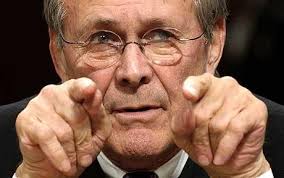 Donald Rumsfeld covered Iraq briefing papers with Biblical texts ... via Relatably.com