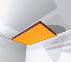 Acoustic Ceiling Cloud - Gold with Gunstock Wood Frame ...
