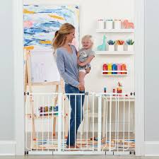 Regalo 56-Inch Extra WideSpan Walk Through Baby Gate, Includes 4-Inch, 8-Inch and 12-Inch Extension, 8 Piece Set - 4 Pack of Pressure Mounts and 4 Pack of Wall Cups and Mounting Kit, White