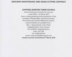 Image of Tender Notice Board with a notice for Grass Cutting Tenders