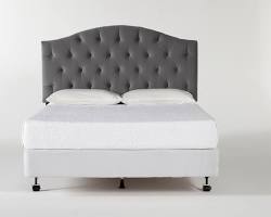 Image of bed with a headboard and frame