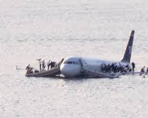 Image of US Airways Flight 1549 landing on Hudson River