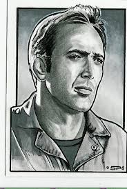 and a sketch card of Nicholas Cage done by Sean Pence: Peter also tells me I have a gift certificate from Amazon on the way, too. Thanks again to Peter and ... - NicCage